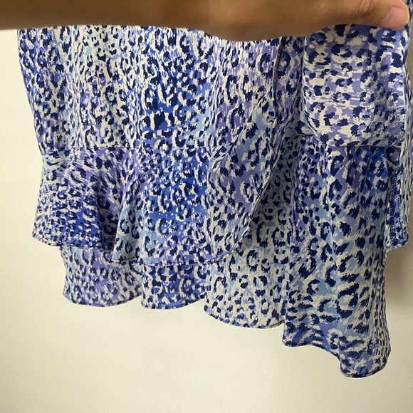 Rebecca Taylor 100% Silk Peplum Sleeveless Blue Square Neck Top 💙 - Picture 7 of 9